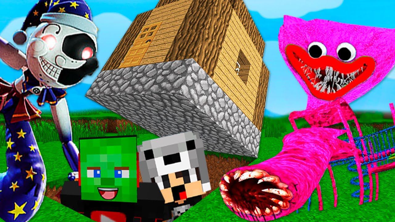 ПРЯЧУСЬ ПОД ДОМОМ ОТ ЛУНА И КИССИ ГОРКА ПОЖИРАТЕЛЬ АНИМАТРОНИК В МАЙНКРАФТ ФНАФ 9 FNAF 9 SCP смотреть онлайн