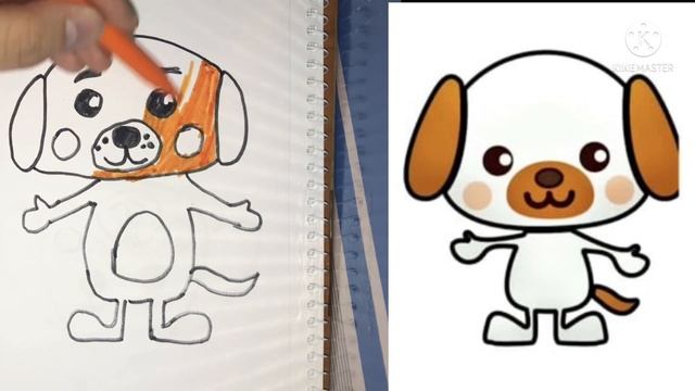 How to draw a dog easy for kids | Как нарисовать собаку очень просто для детей смотреть онлайн