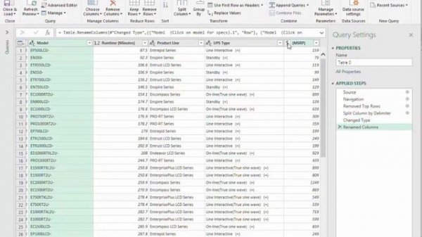 Import an HTML table from a live website with Power Query