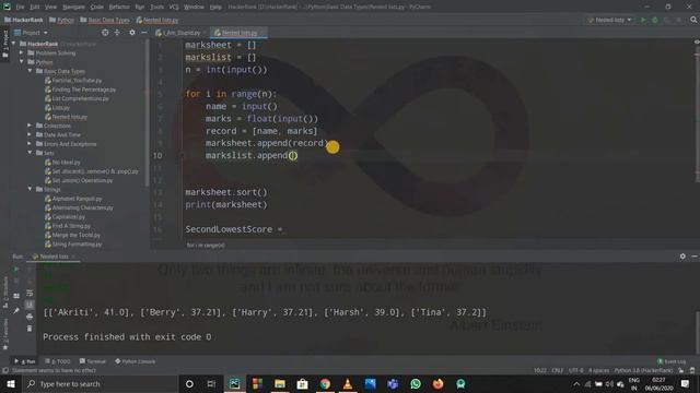 NESTED LISTS | HACKERRANK | PYTHON | LANGUAGE PROFICIENCY | SOLUTION | LOGIC смотреть онлайн