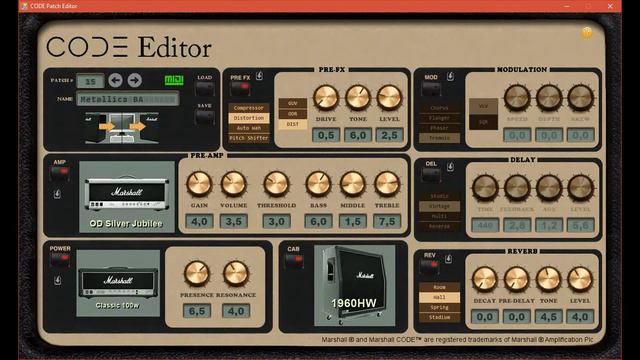 Marshall CODE Metallica "Black Album" preset смотреть онлайн