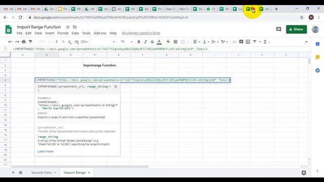 Import Data from Another Spreadsheet - IMPORTRANGE Function in Google Sheets смотреть онлайн