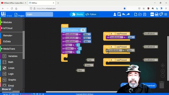 Boolean Variables in UIFlow for M5Stack Color Mixer Program смотреть онлайн