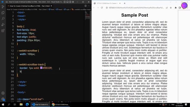 How To Create A Vertical Scrollbar In HTML - Part 2/2 смотреть онлайн