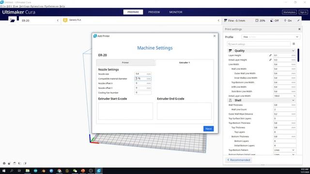 ER 20 Cura Profile Setup Guide смотреть онлайн