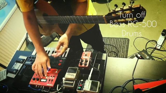 Creating Dance music, Akai Mpk mini play - Guitar - Boss RC-500 смотреть онлайн