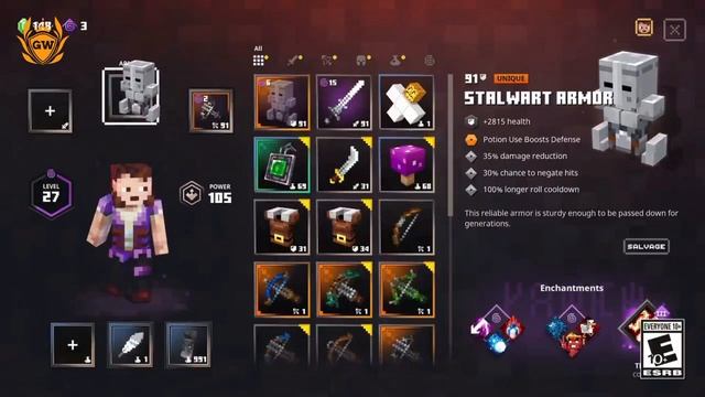 MINECRAFT DUNGEONS STALWART ARMOR BUILD! Minecraft Dungeons invincible build! Golem kit build! смотреть онлайн
