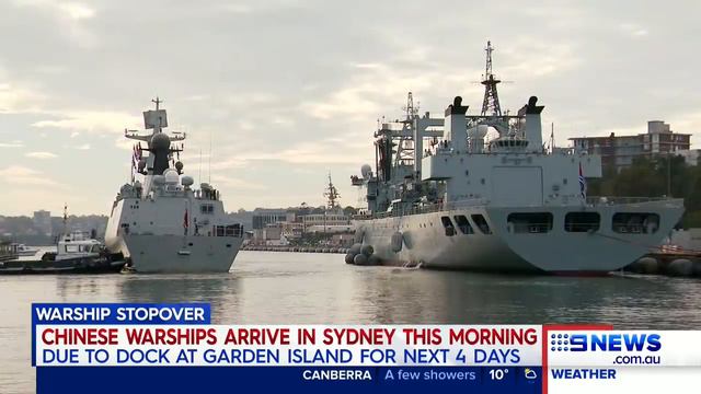 Three Chinese warships make surprise entrance into Sydney | Nine News Australia смотреть онлайн