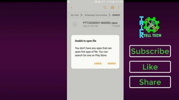 How to open Whatsapp Voice Notes from file manager without  any app.