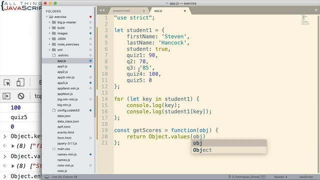 Iterating Over a JavaScript Object смотреть онлайн