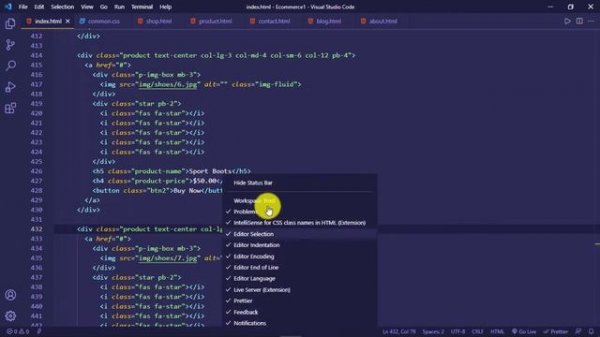 How To Hide or Show Status Bar in VS Code in 3 way | Developer Hub