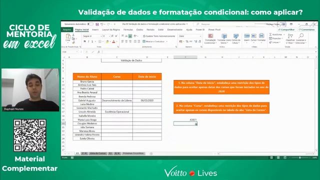Validação de dados e formatação condicional: como aplicar? | CICLO DE MENTORIA EM EXCEL смотреть онлайн