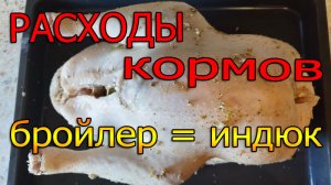 Расход кормов у индюка и бройлеров