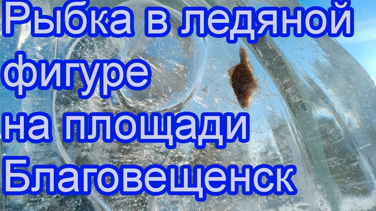 Рыбка в ледяной фигуре на площади. Благовещенск. Новый год - 2022 смотреть онлайн