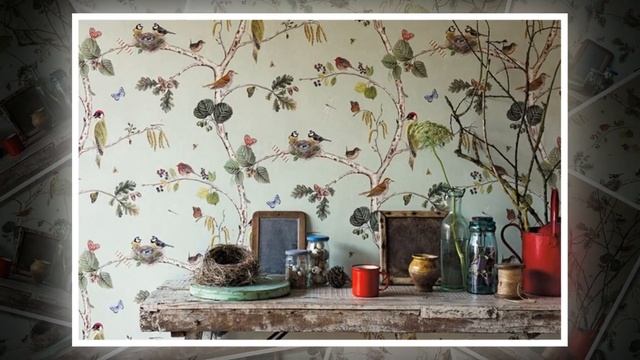 Обои с птицами в интерьере | Wallpaper with birds in the interior смотреть онлайн