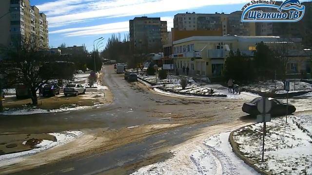 Перекрёсток в Щёлкино, 19.02.2015 - time-lapse с камеры 2 смотреть онлайн