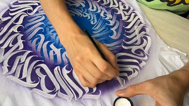 Обзор красок по ткани Exmix / Роспись футболки каллиграфией смотреть онлайн