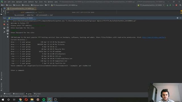 Simple FTP program (login / download / upload / rename / delete / create / cd / list) смотреть онлайн