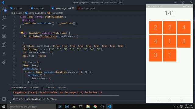 Building Memory Card Game in Flutter смотреть онлайн