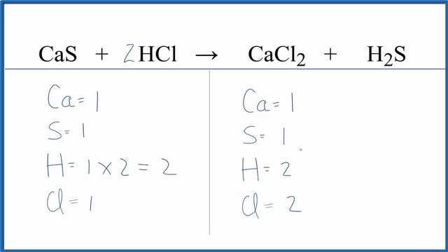 How to Balance CaS + HCl = CaCl2 + H2S (Calcium sulfide + Hydrochloric acid) смотреть онлайн