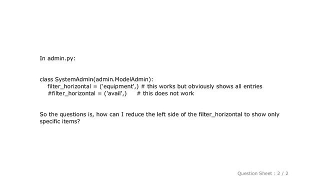 Django : How to filter filter_horizontal in Django admin? смотреть онлайн