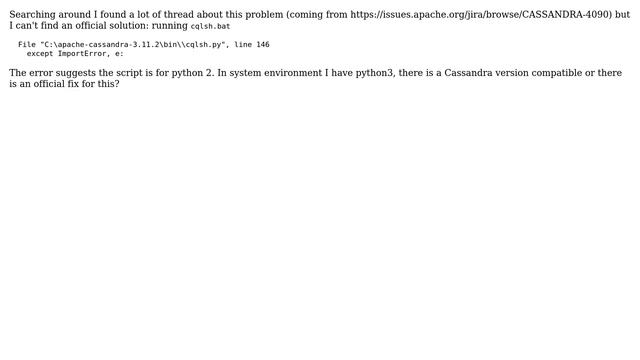 Databases: Python version issue on Cassandra 3.11.2 (2 Solutions!!) смотреть онлайн
