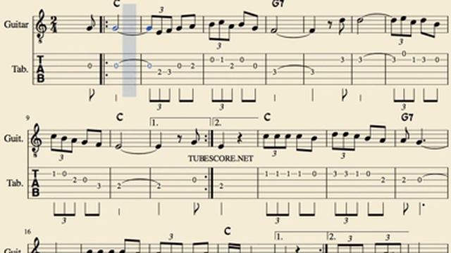 La Paloma tabs Sheet Music for guitar смотреть онлайн
