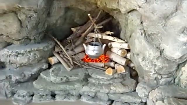 Водопад с камином дома смотреть онлайн