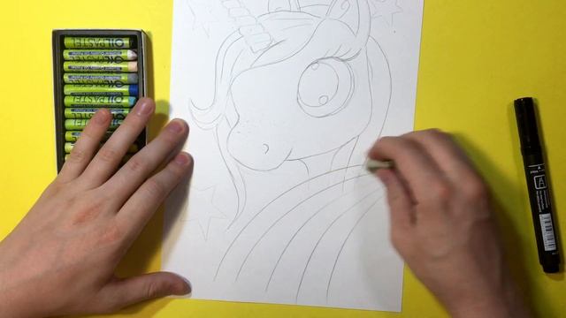 Как нарисовать ЕДИНОРОГА. Простой и быстрый способ нарисовать единорога. How to draw a unicrn. смотреть онлайн