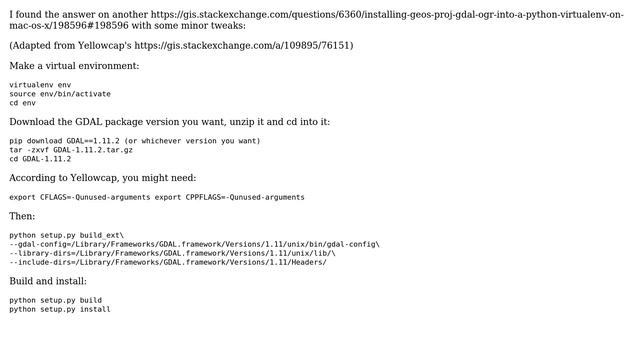 GIS: Install GDAL python package in virtualenv on mac (2 Solutions!!) смотреть онлайн