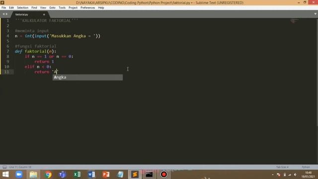 KALKULATOR FAKTORIAL DENGAN PYTHON смотреть онлайн