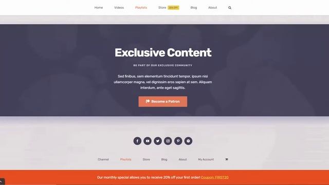 Avada infulencer theme Wordpress смотреть онлайн