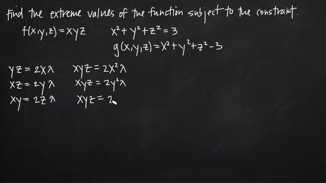 lagrange multipliers, three dimensions one constraint (KristaKingMath) смотреть онлайн