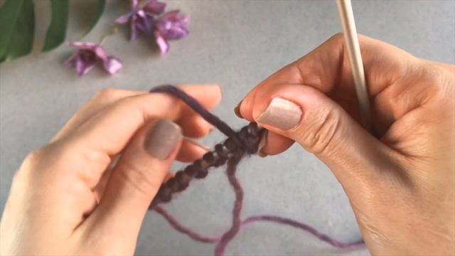 Итальянский набор петель спицами. Для резинки 1*1 смотреть онлайн