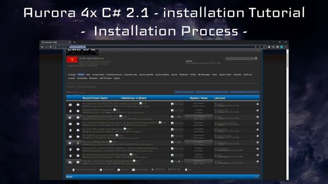 Aurora 4x C# - 2.1 Tutorials - 2.1 Installation Guide смотреть онлайн