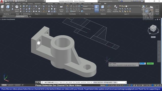 Autocad 3D Tutorial 63: How to use Section Plane Command in Autocad 3D? смотреть онлайн