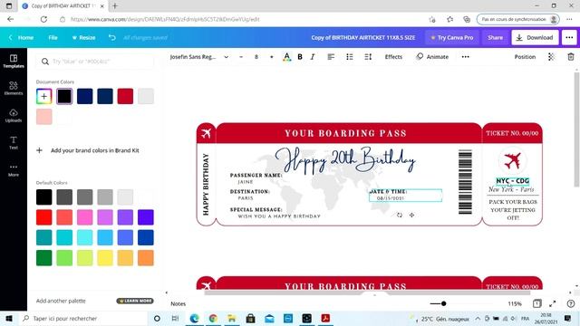 How To Edit Birthday Airline Ticket With Canva смотреть онлайн