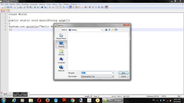 Java program to print Hello World. смотреть онлайн