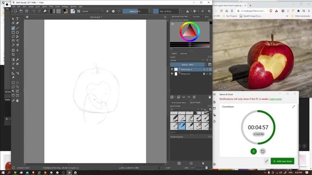 Apple with Heart Bite - The Daily Sketch - Episode #25 смотреть онлайн