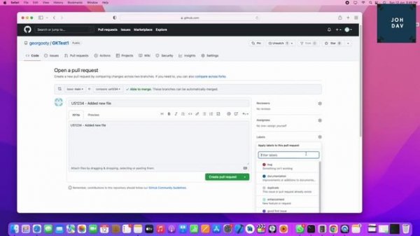How to create a pull request in GitHub
