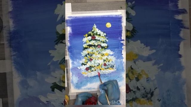 Мастер класс «Новогодний пейзаж»✨? смотреть онлайн