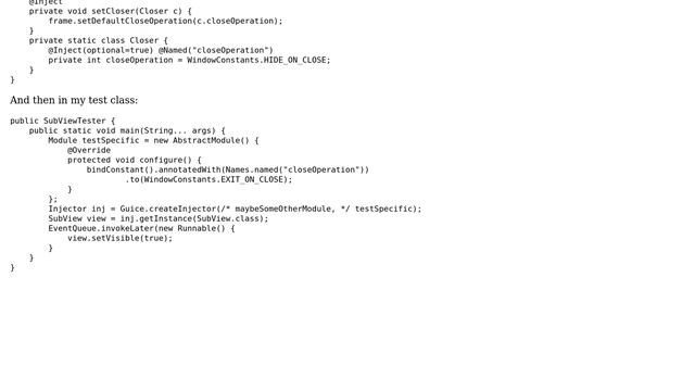 Code Review: Guice custom behavior for testing смотреть онлайн