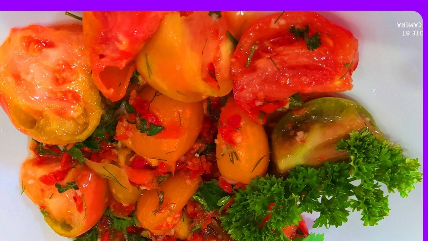 ПОМИДОРЫ по -корейски! Отличный салат или закуска! смотреть онлайн