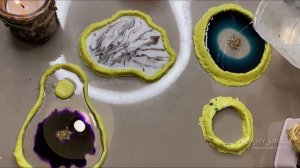 Четыре разные заливки эпоксидной смолой. Эксперименты с эпоксидкой. DIY