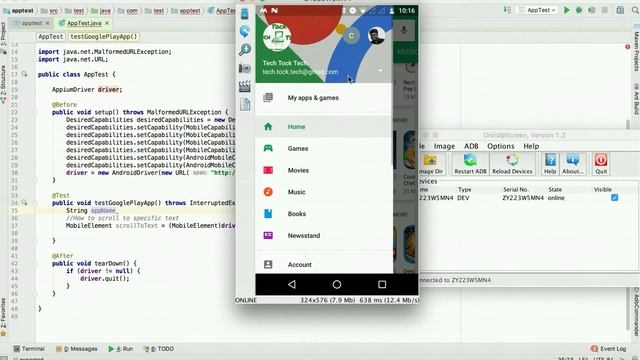 How to automate GooglePlay store app using Appium 1.7.1 with scroll action in Android 7.0 смотреть онлайн