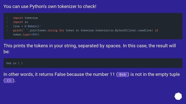 In python, why does 0xbin() return False? смотреть онлайн