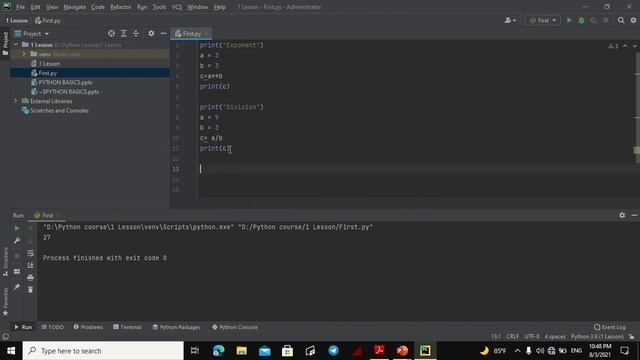 Python for beginners. Lesson 1. Math Operators and Operations. смотреть онлайн