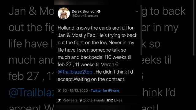 Kevin Holland roasts Derek Brunson calls him sisqo and asks for fight in January смотреть онлайн