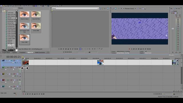 Еффект фильма, цветокоррекция, TimeCode. В Sony Vegas Pro. смотреть онлайн