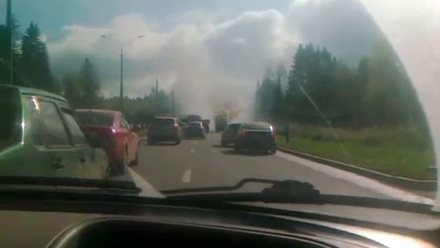 пермь, выезд с садового, газель горит смотреть онлайн